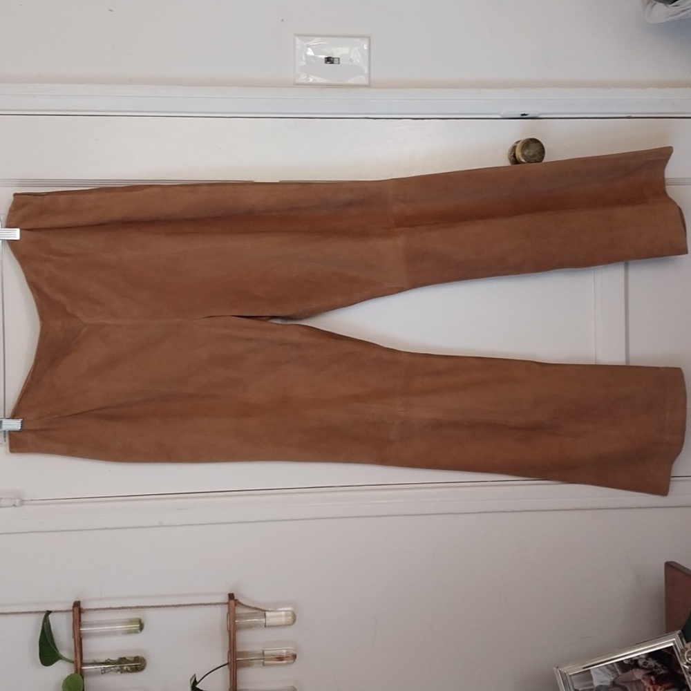 Katherine Kelly Suede Leather Pants Women's 16 nwt